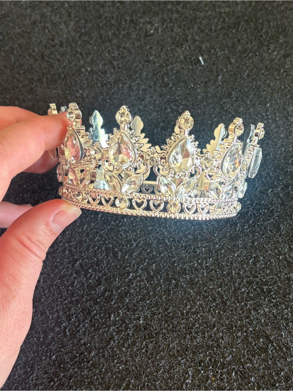 Silver Rhinestone Baby Crown Tiara Princess
